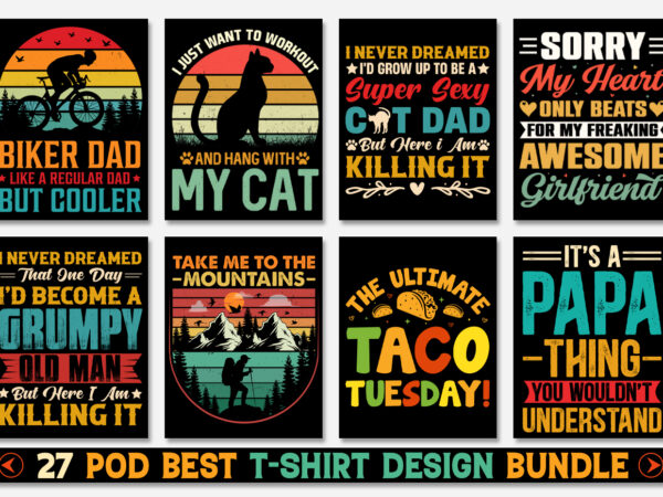 Trendy t-shirt design bundle