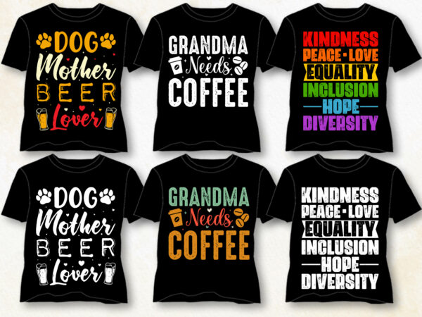 Typography t-shirt design bundle