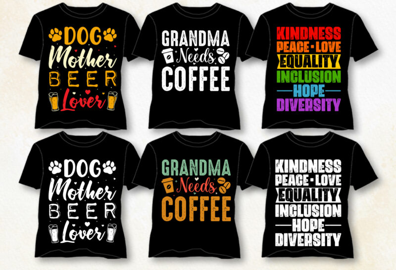 Typography T-Shirt Design Bundle