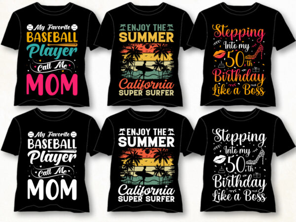 Typography t-shirt design bundle