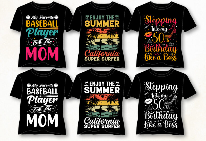 Typography T-Shirt Design Bundle