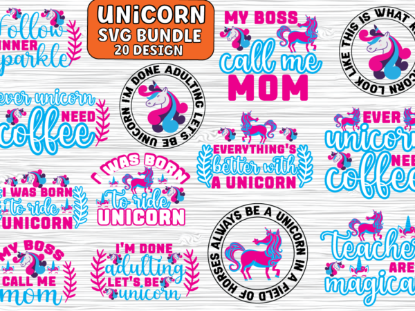 Unicorn svg bundle t shirt vector graphic