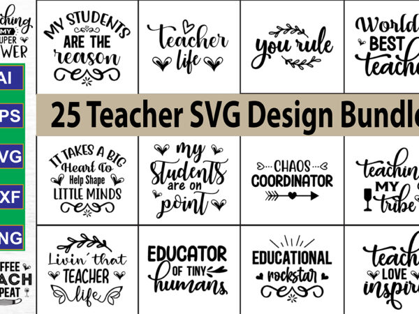 Teacher SVG Bundle - Buy t-shirt designs