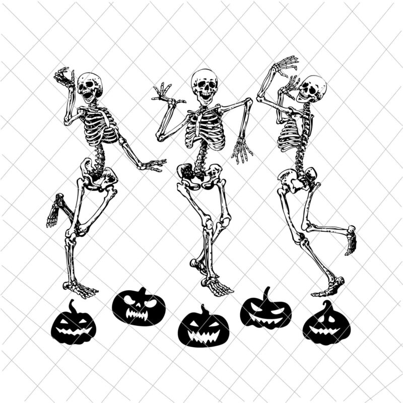 Skeleton Halloween Dancing Svg, Skeleton Halloween Svg, Pumpkin Skeleton Halloween Svg, Pumpkin Halloween Svg, Skeleton Svg