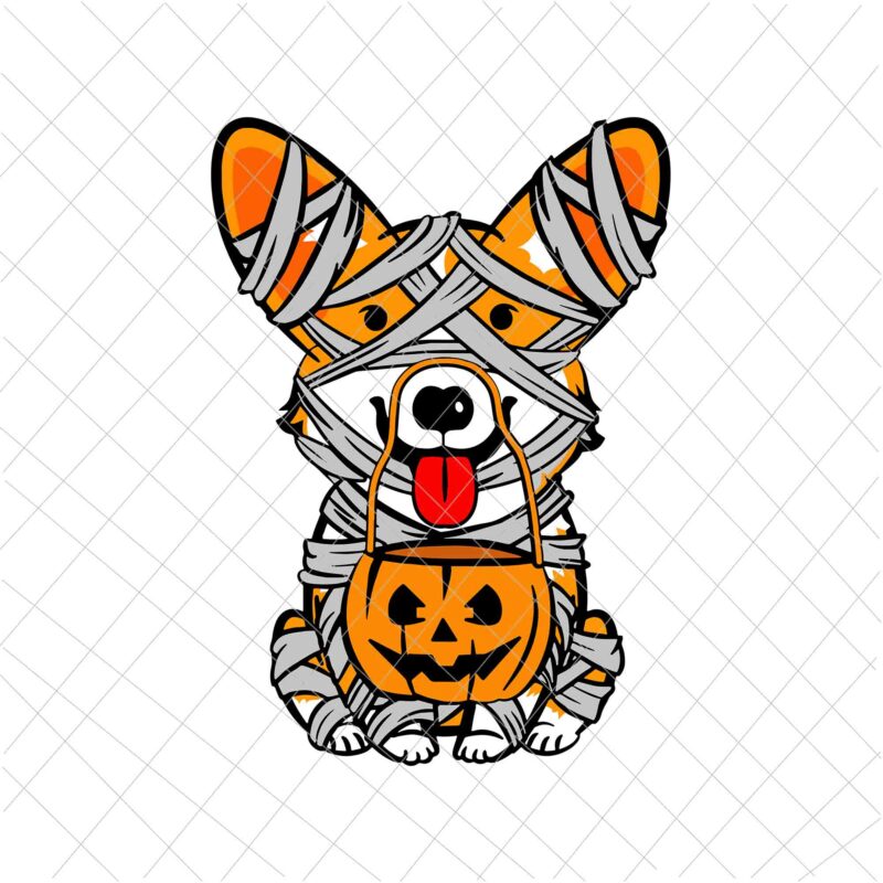 Cute Halloween Welsh Corgi Mummy Svg, Dog Lover Svg, Dog Halloween Svg