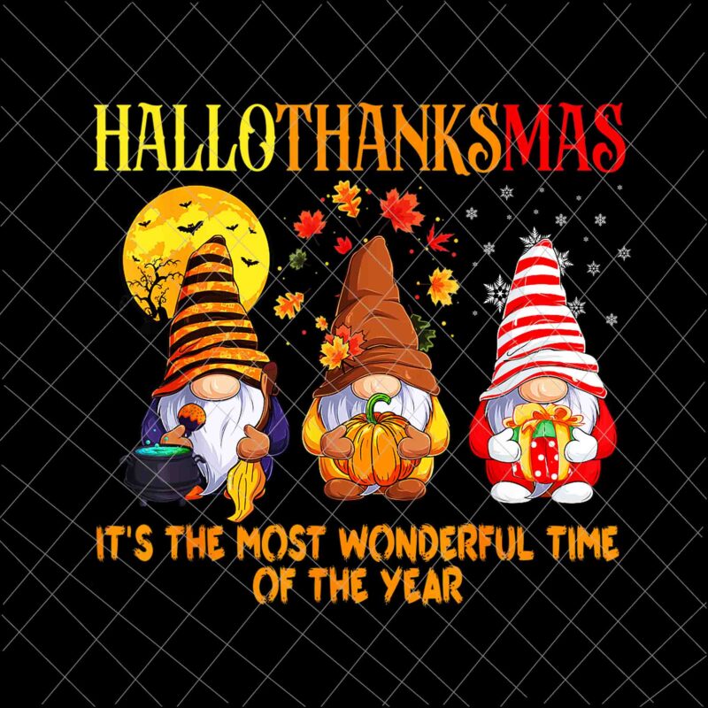 Happy Hallothanksmas Png, Cute Gnomes Fall Halloween Png, Gnomes Hallothanksmas Png, Gnomes Autumn Fall Y’all Png