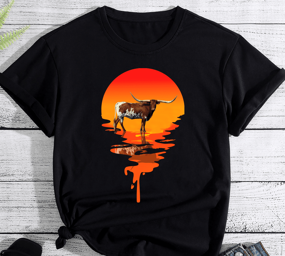 Vintage Retro Style Texas Longhorn - Buy t-shirt designs