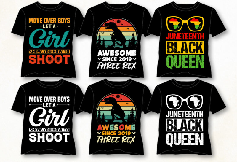 Vintage Sunset T-Shirt Design Bundle