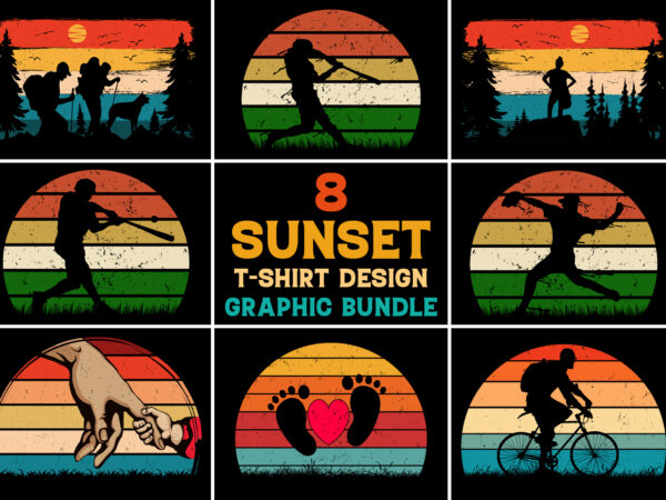 Vintage sunset t-shirt design graphic vector background bundle,retro vintage sunset background.retro sunset background,vintage retro background,vintage sunset background,retro colorful background,vintage colorful background,t shirt vector elements,vintage circle sunset,retro circle sunset,sunset graphic design,half