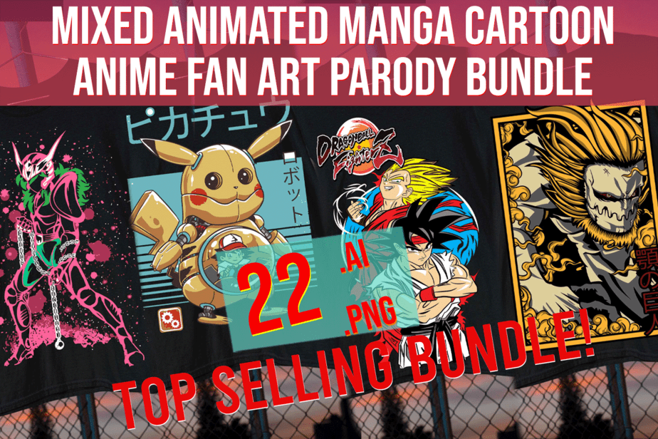 Mixed Animated Manga Cartoon Anime Fan Art Parody Bundle - Buy t-shirt ...