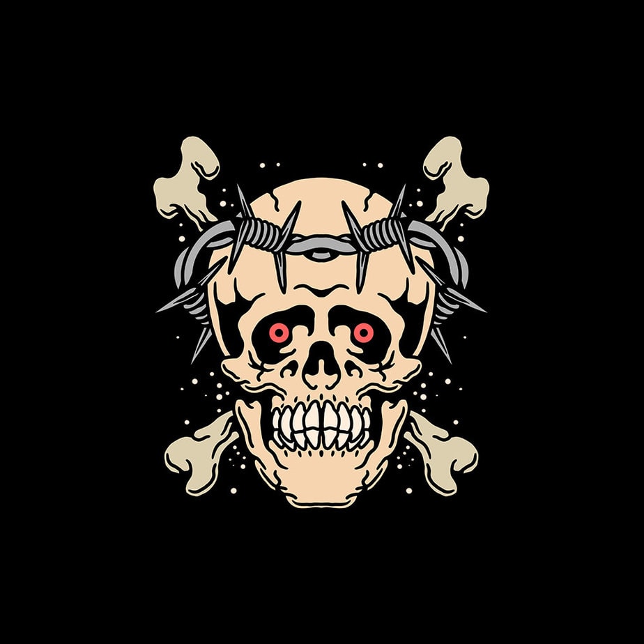 barbed wire skull - Buy t-shirt designs