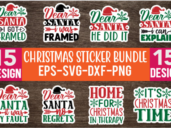 Christmas stickers bundle 15 design