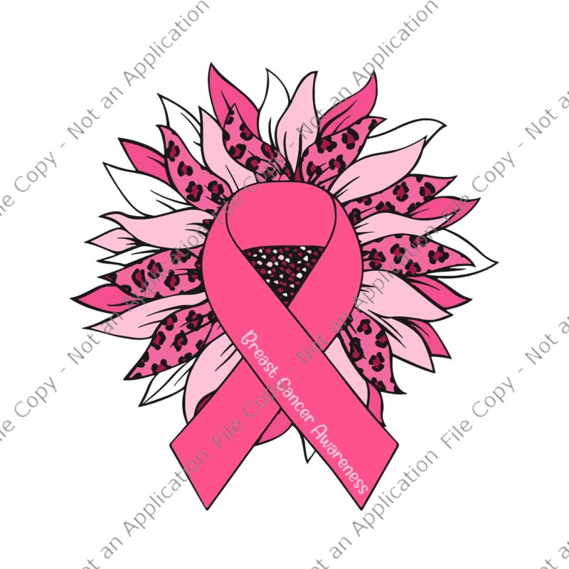 Breast Cancer Awareness Sunflower Svg, Breast Cancer Ribbon Svg, Sunflower Ribbon Svg, Sunflower Svg