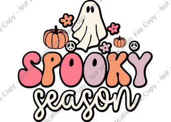 Groovy Ghost Spooky Season Svg, Spooky Season Svg, Groovy Ghost Halloween Svg, Ghost Halloween Svg, Halloween Svg t shirt design template