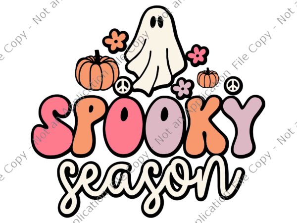 Groovy ghost spooky season svg, spooky season svg, groovy ghost halloween svg, ghost halloween svg, halloween svg t shirt design template