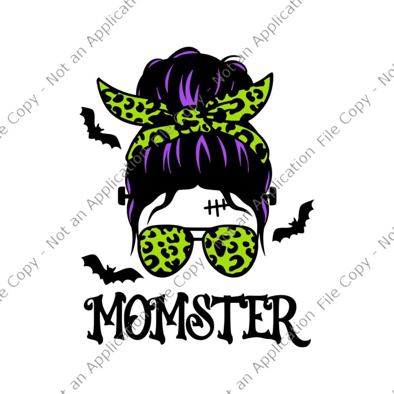 Momster Halloween Svg, Messy Bun MomSter Svg, Mommy Halloween Svg, Mom Halloween Svg, Halloween Svg