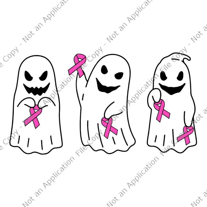 Pink Ribbon Breast Cancer Awareness Ghost Svg, Pink Ribbon Ghost Svg, Pink  Ribbon Svg, Ghost Svg, - Buy t-shirt designs