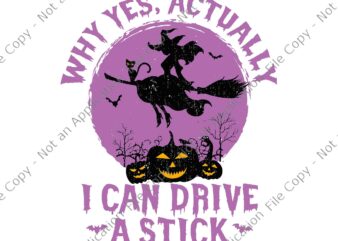 Why Yes Actually I Can Drive A Stick Svg, Witch Halloween Svg, Halloween Svg, Witch Svg, Pumpkin Halloween Svg, t shirt design for sale