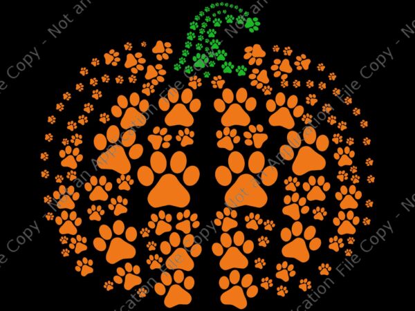 Paws dog and cat pumpkin svg, cute pet lovers pumpkin svg, paws dog svg, pumpkin halloween svg, halloween svg t shirt illustration