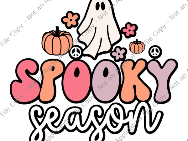 Groovy ghost spooky season svg, spooky season svg, spooky season halloween svg, ghost svg t shirt design template