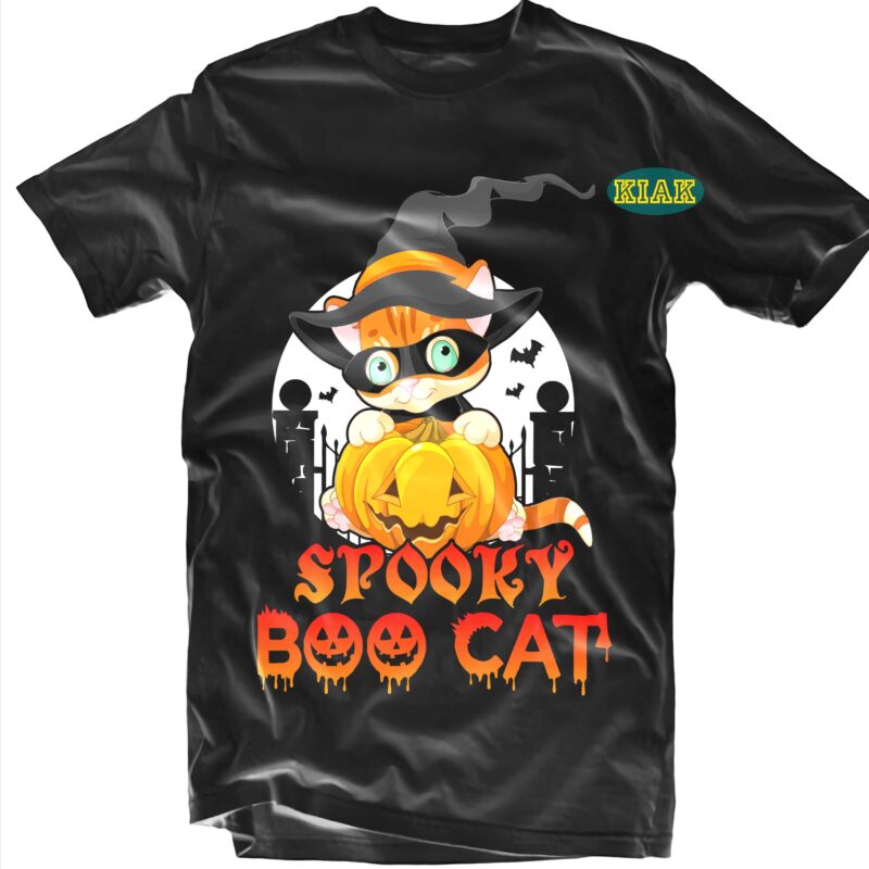 Spooky Boo Cat SVG, Spooky Svg, Boo SVG, Cat SVG, Cat Halloween Svg, Halloween t shirt design, Halloween Design, Halloween Svg, Halloween Party, Halloween Png, Pumpkin Svg, Halloween vector, Witch