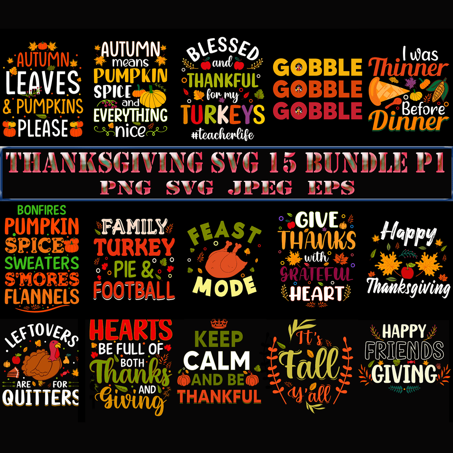 Thanksgiving SVG 15 Bundles Part 1, Bundles Thanksgiving, Bundle