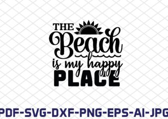 the beach is my happy place t shirt designs for sale