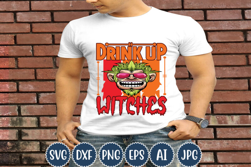 Halloween T-shirt Design, Drink Up Witches, Matching Family Halloween Outfits, Girl’s Boy’s Halloween Shirt,