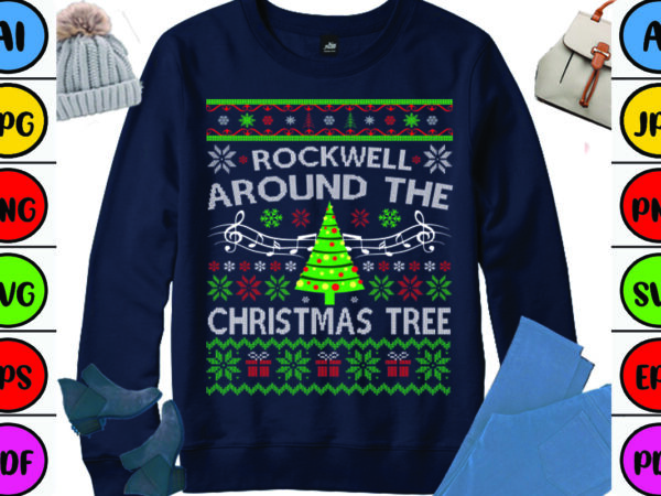 Rockwell around the christmas tree t shirt design online