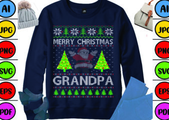 Merry Christmas Grandpa t shirt designs for sale