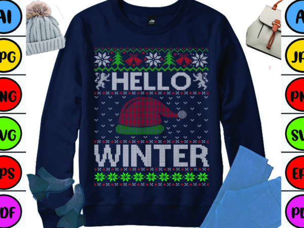 Hello winter graphic t shirt