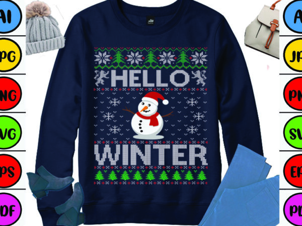 Hello winter graphic t shirt