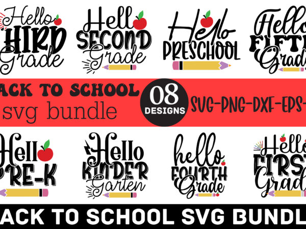 Back to school svg bundle t shirt template