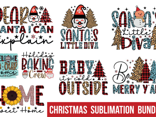 Christmas sublimation bundle t shirt vector file