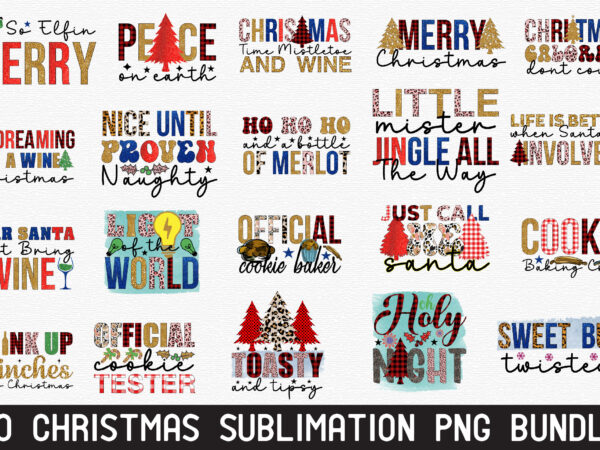 Christmas sublimation png bundle t shirt vector file