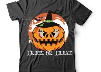 Trick Or Treat SVG Cut File , Trick Or Treat T-Shirt Design , Pumpkin Trick Or Treat Vector , Halloween T-Shirt Design ,Halloween SVG Cut File , Happy Halloween T-Shirt