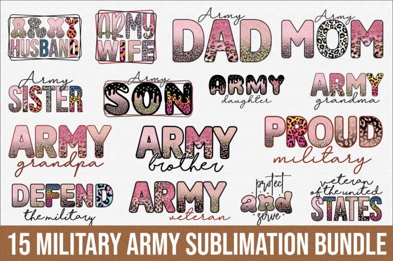 Military Army Sublimation Design Bundle