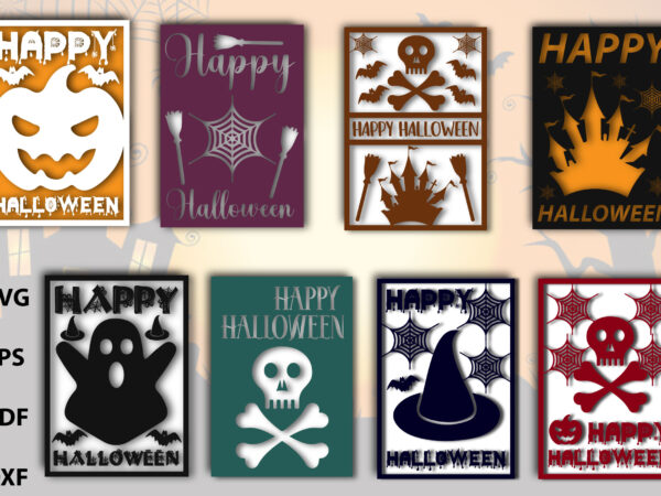 Happy halloween card svg bundle graphic t shirt