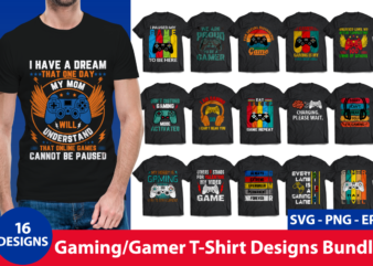 Gaming T-Shirt Design Bundle - Buy t-shirt designs
