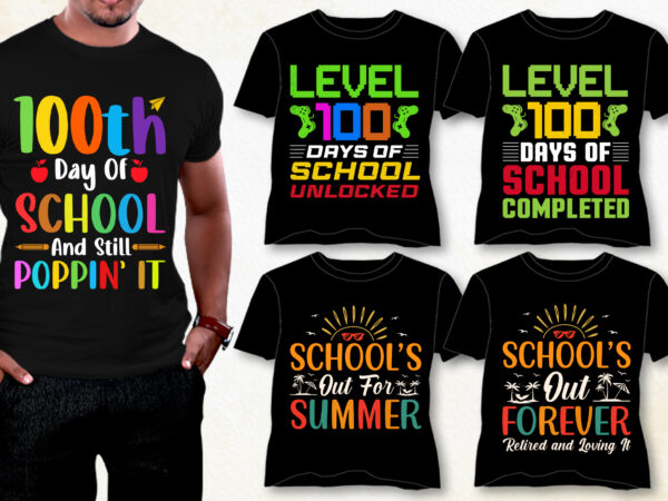 100 days of school is a cool retro vintage t-shirt design