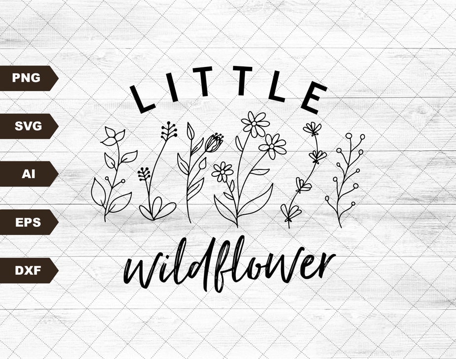 Little Wild Flower Svg file, EPS file PNG file JPG file, Instant ...