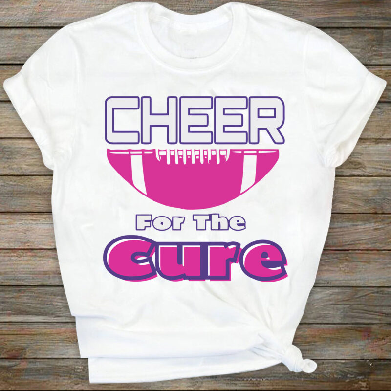 Cheer For The Cure Breast Cancer Svg, Think Pink Svg, Cancer Survivor Svg, Fight Cancer Svg, Pink Ribbon Svg, Cancer Support Team Svg