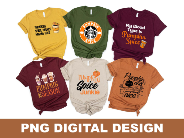 Fall pumpkin spice season png sublimation design