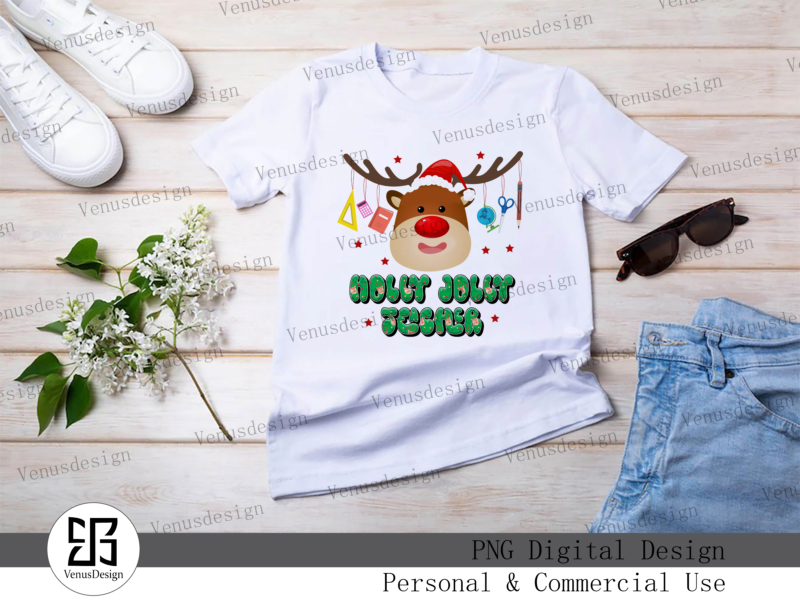 Holly Jolly Teacher Sublimation