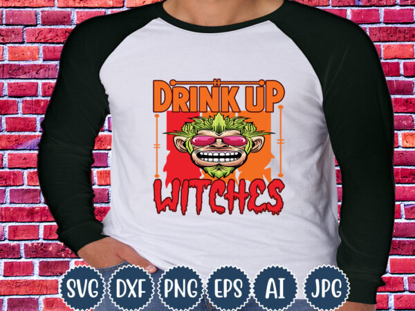 Halloween t-shirt design, drink up witches, matching family halloween outfits, girl’s boy’s halloween shirt,