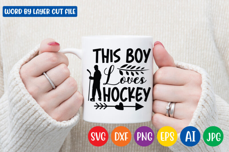 This Boy Loves Hockey SVG Vector T-shirt Design