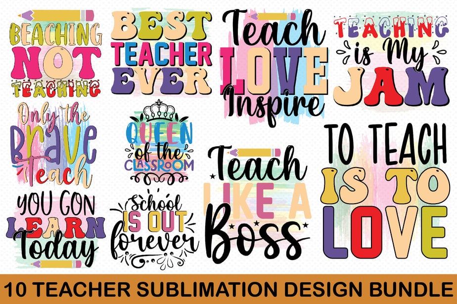 Teacher Sublimation Bundle - Buy t-shirt designs