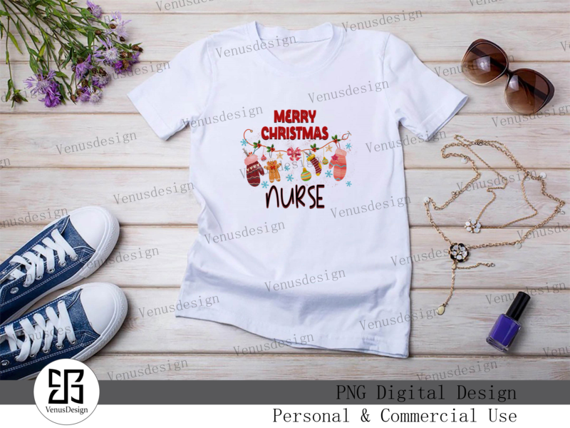 Merry Christmas Nurse Sublimation