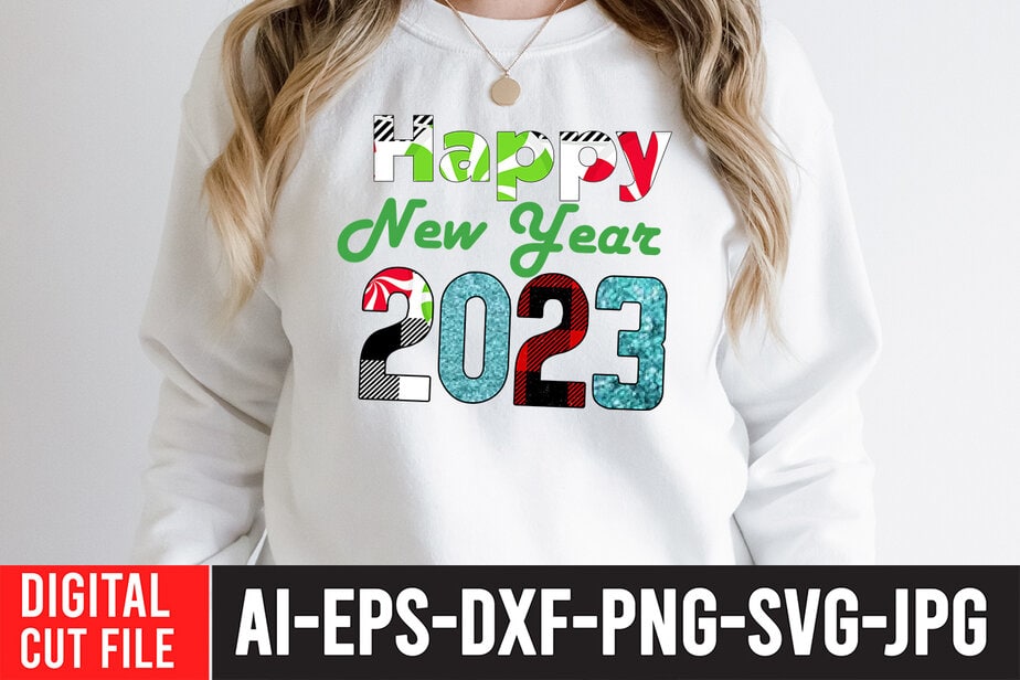 Happy New Year 2023 Sublimation PNG , Happy New Year 2023 SVG Cut File ...