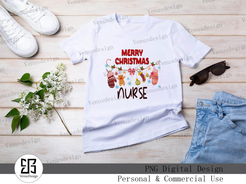 Merry Christmas Nurse Sublimation